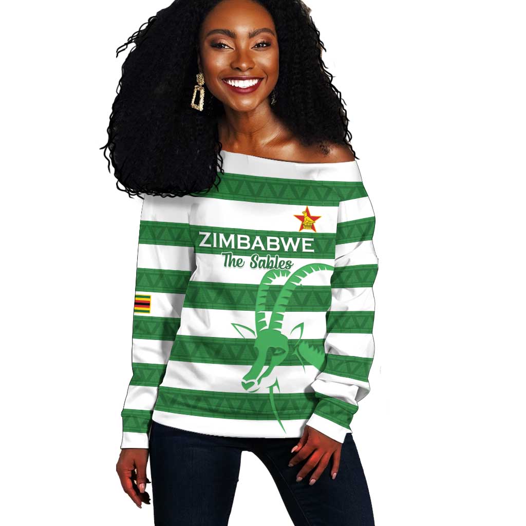 Nyika yeZimbabwe Rugby Custom Off Shoulder Sweater Come On Sables LT15