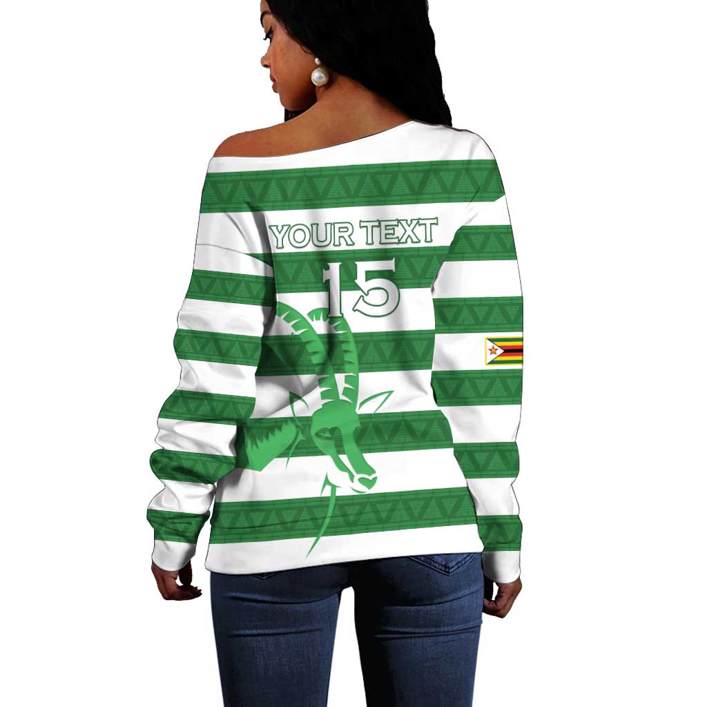 Nyika yeZimbabwe Rugby Custom Off Shoulder Sweater Come On Sables LT15