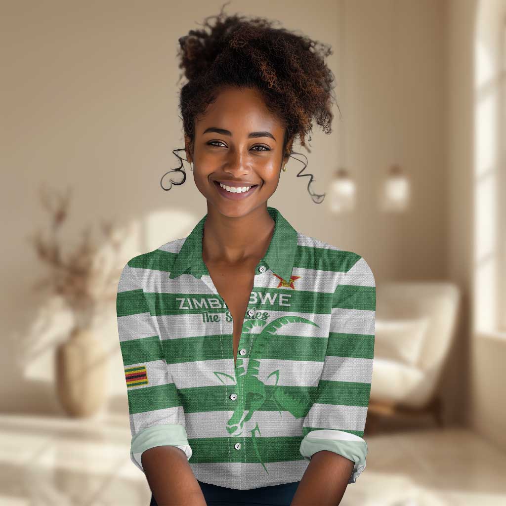 Nyika yeZimbabwe Rugby Custom Women Casual Shirt Come On Sables LT15