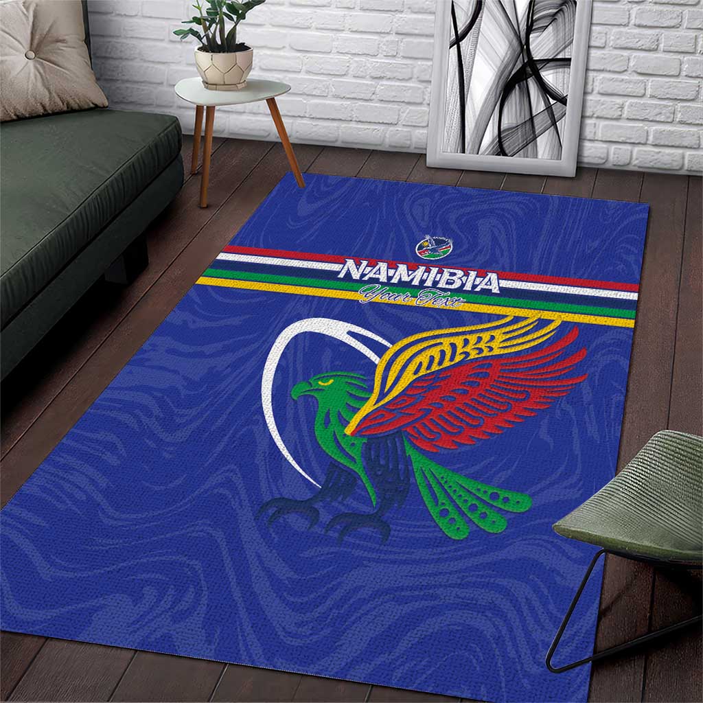 Namibia Rugby Custom Area Rug African Fish Eagle - Flag Colors LT15