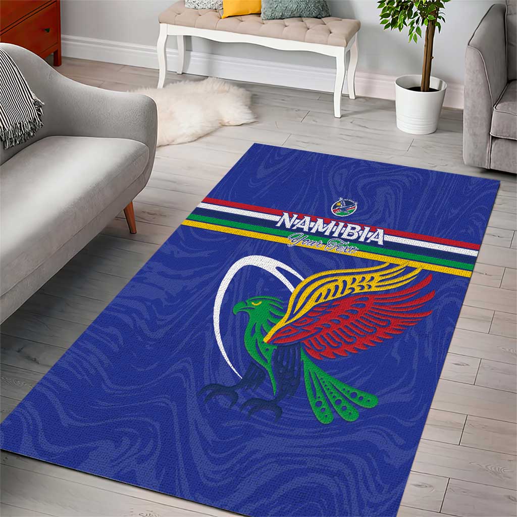 Namibia Rugby Custom Area Rug African Fish Eagle - Flag Colors LT15