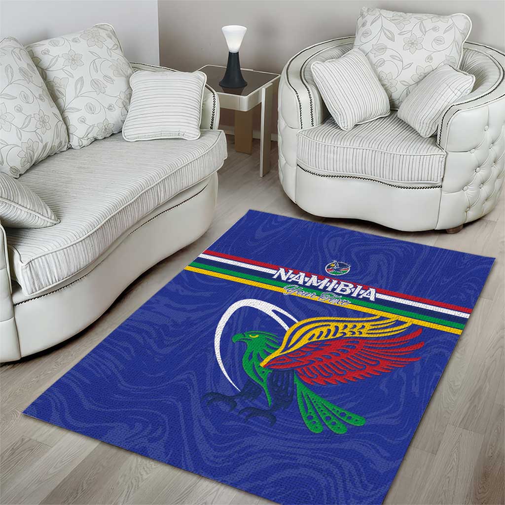 Namibia Rugby Custom Area Rug African Fish Eagle - Flag Colors LT15