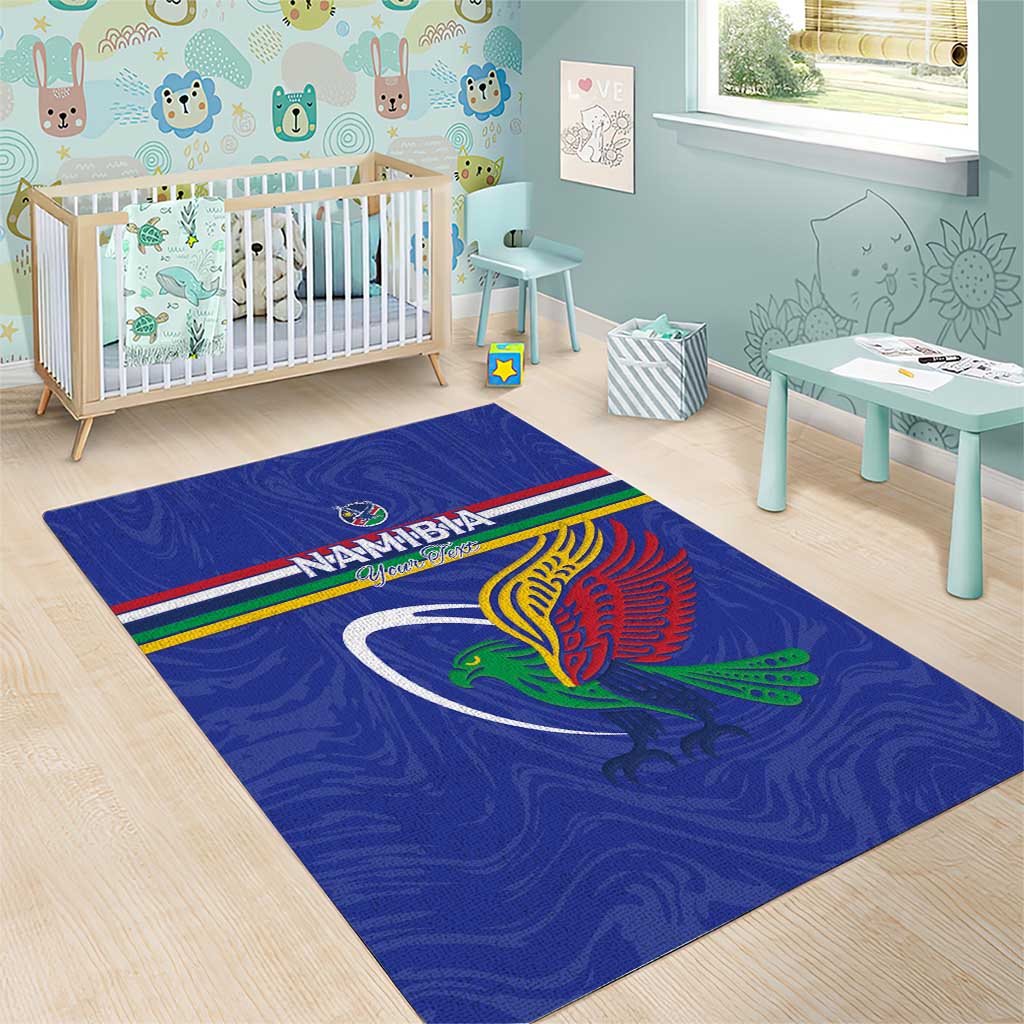 Namibia Rugby Custom Area Rug African Fish Eagle - Flag Colors LT15