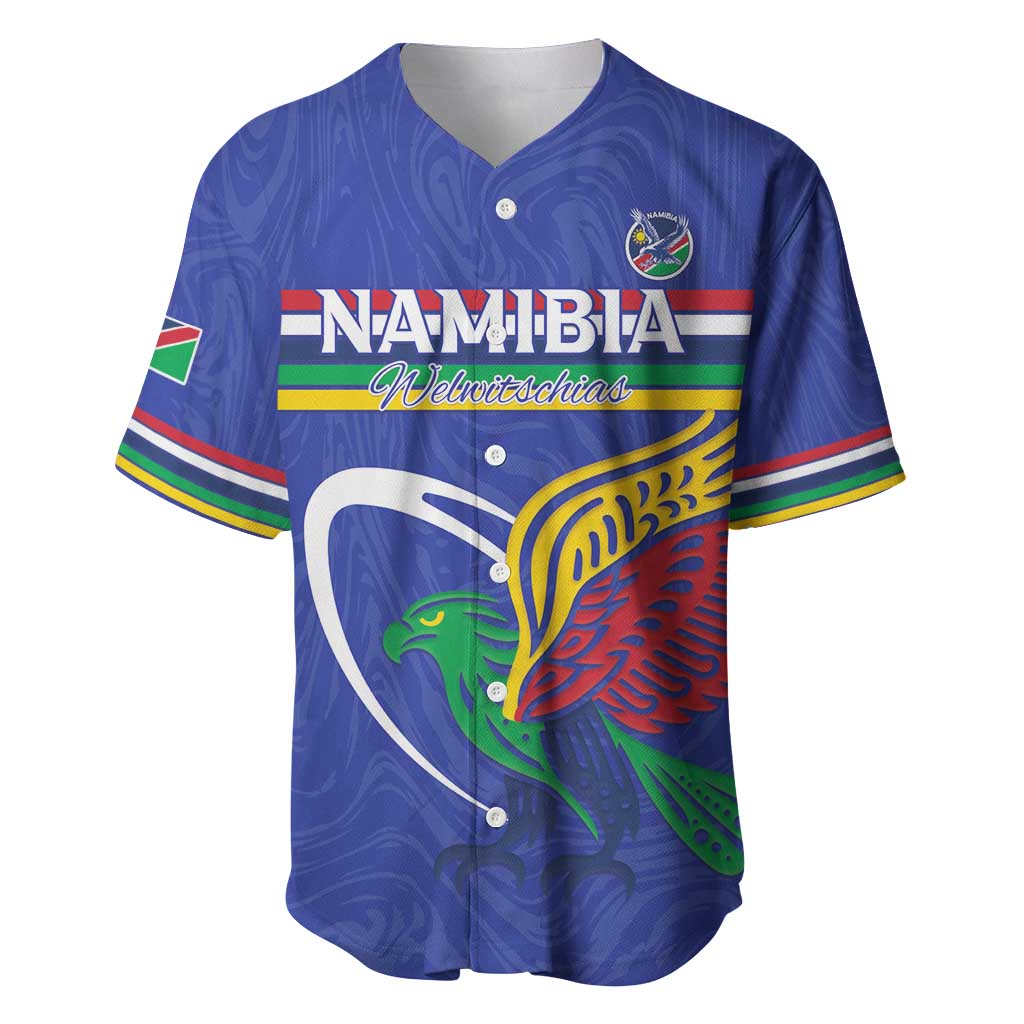 Namibia Rugby Custom Baseball Jersey African Fish Eagle - Flag Colors LT15