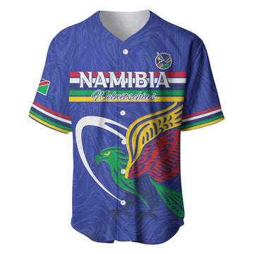 Namibia Rugby Custom Baseball Jersey African Fish Eagle - Flag Colors LT15
