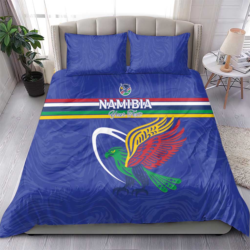 Namibia Rugby Custom Bedding Set African Fish Eagle - Flag Colors LT15