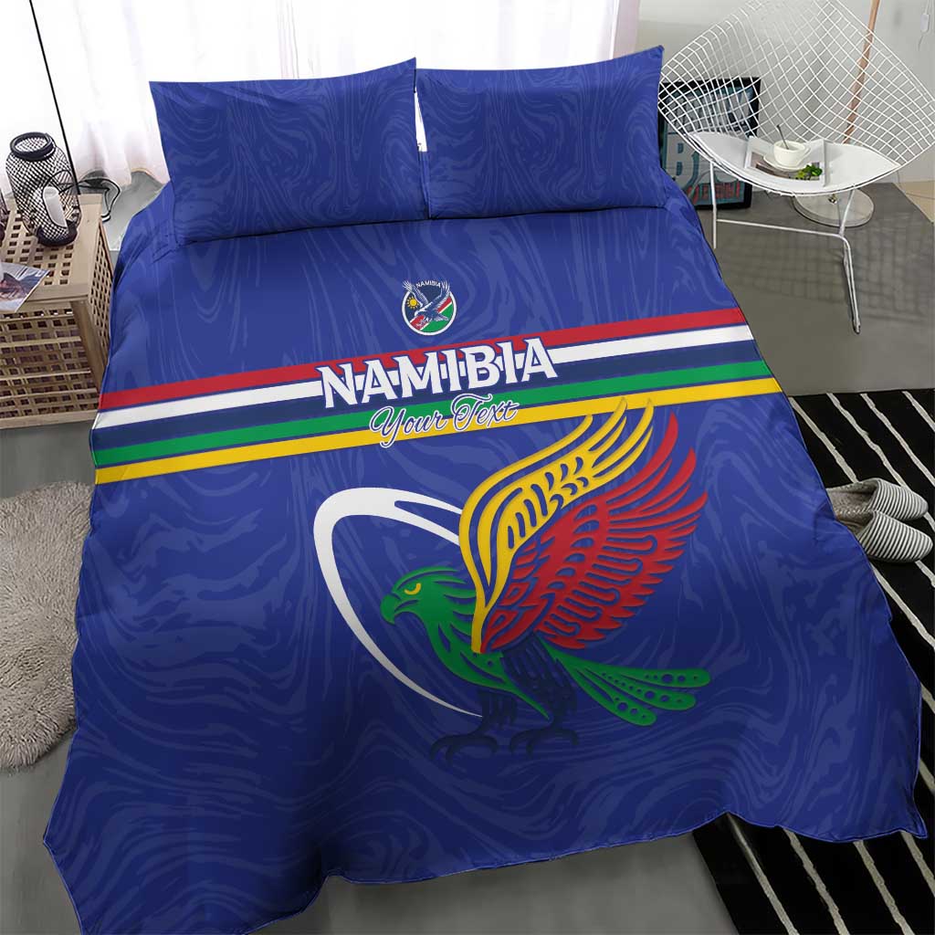 Namibia Rugby Custom Bedding Set African Fish Eagle - Flag Colors LT15