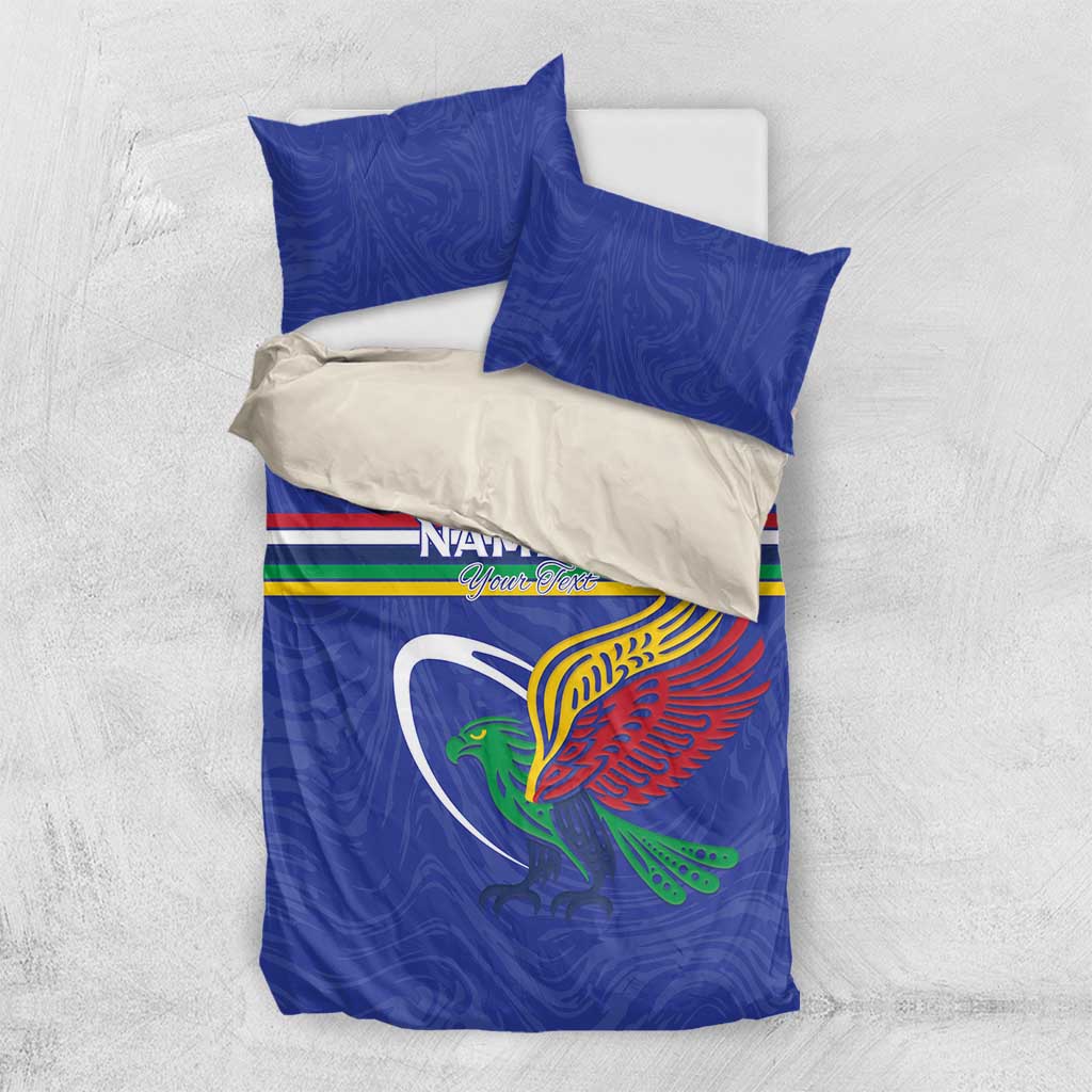 Namibia Rugby Custom Bedding Set African Fish Eagle - Flag Colors LT15