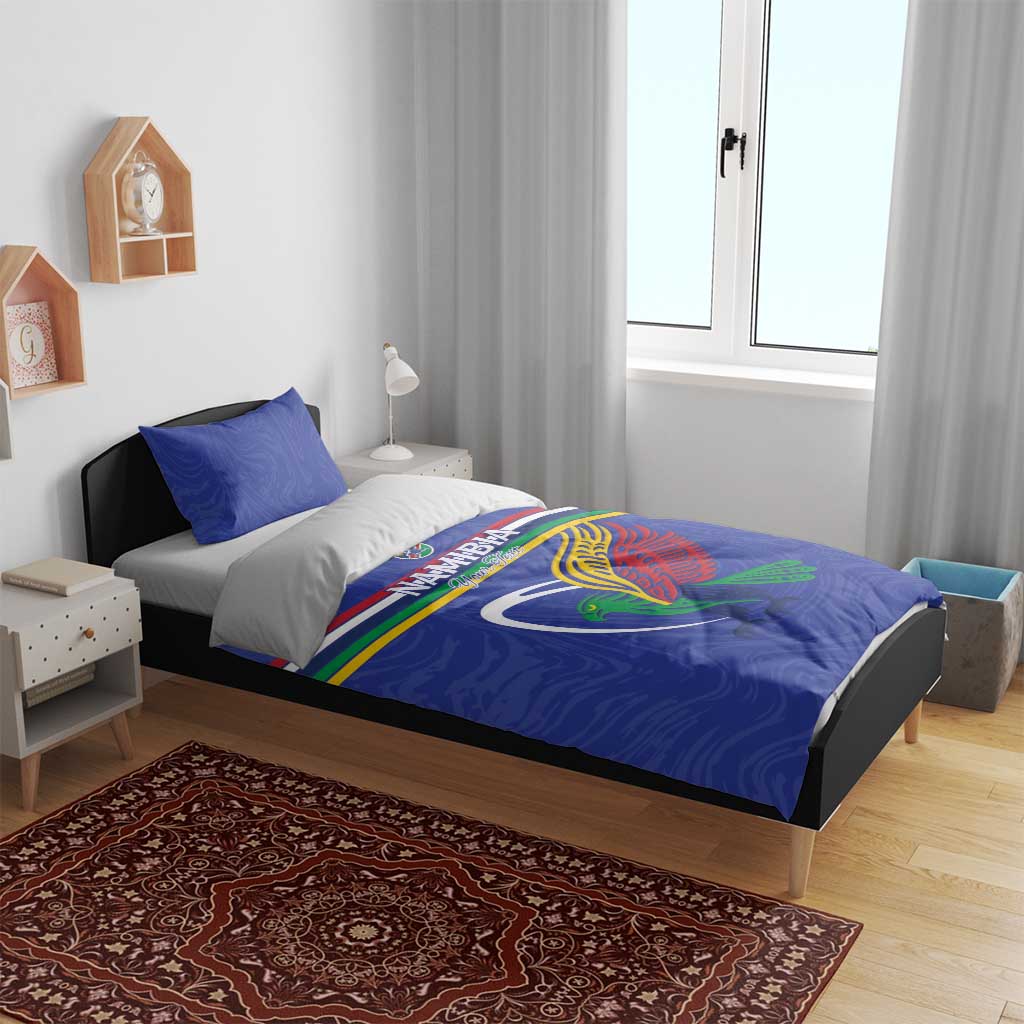 Namibia Rugby Custom Bedding Set African Fish Eagle - Flag Colors LT15