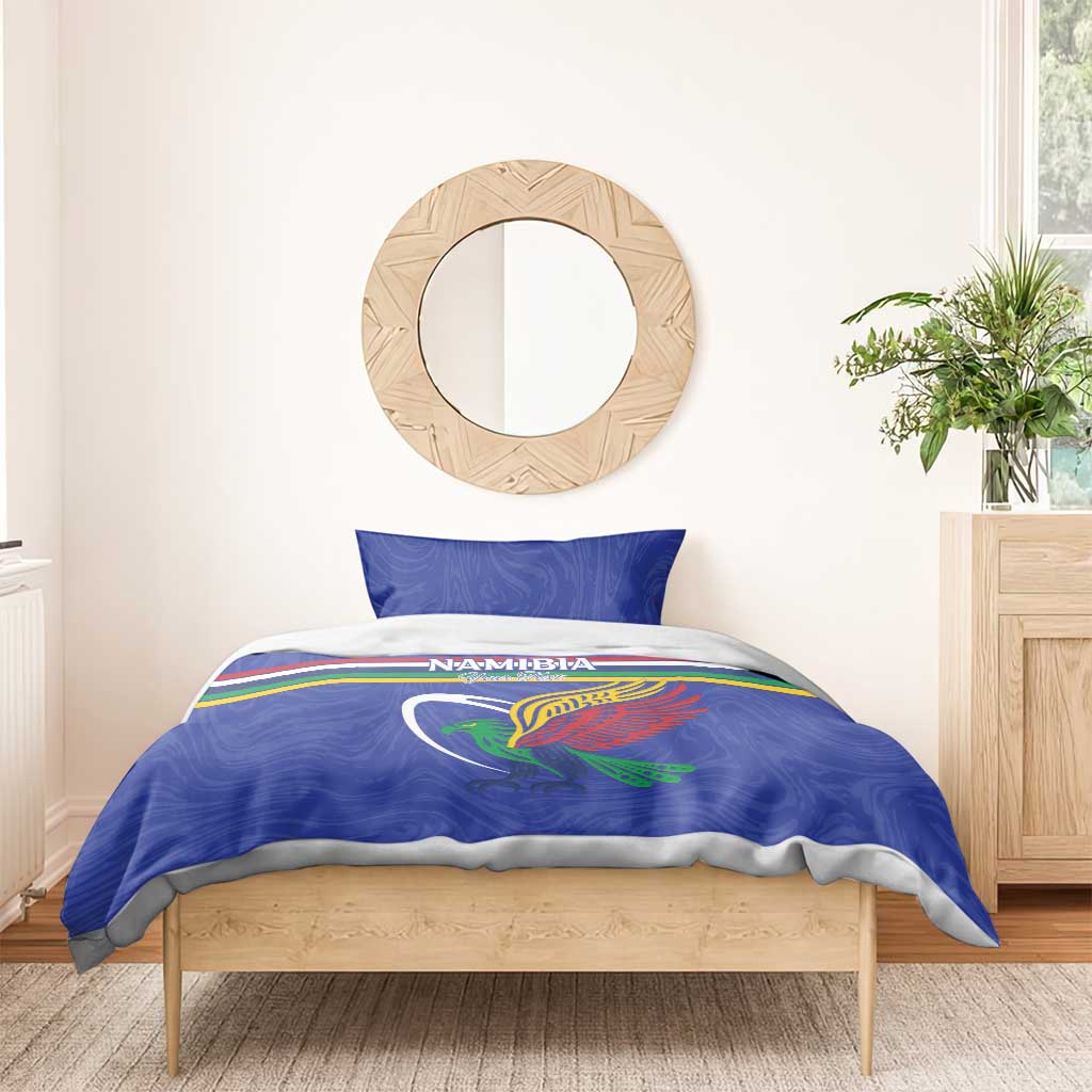 Namibia Rugby Custom Bedding Set African Fish Eagle - Flag Colors LT15