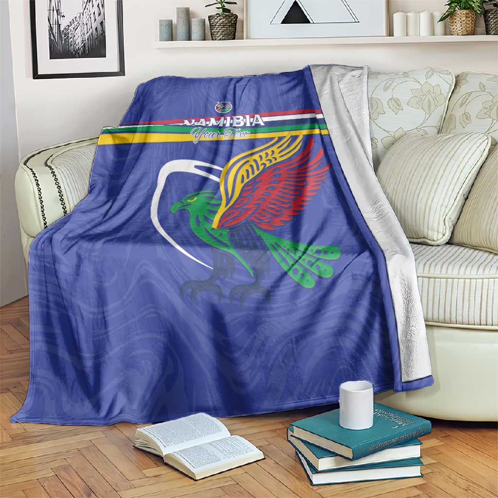 Namibia Rugby Custom Blanket African Fish Eagle - Flag Colors LT15