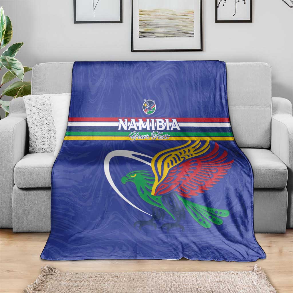 Namibia Rugby Custom Blanket African Fish Eagle - Flag Colors LT15