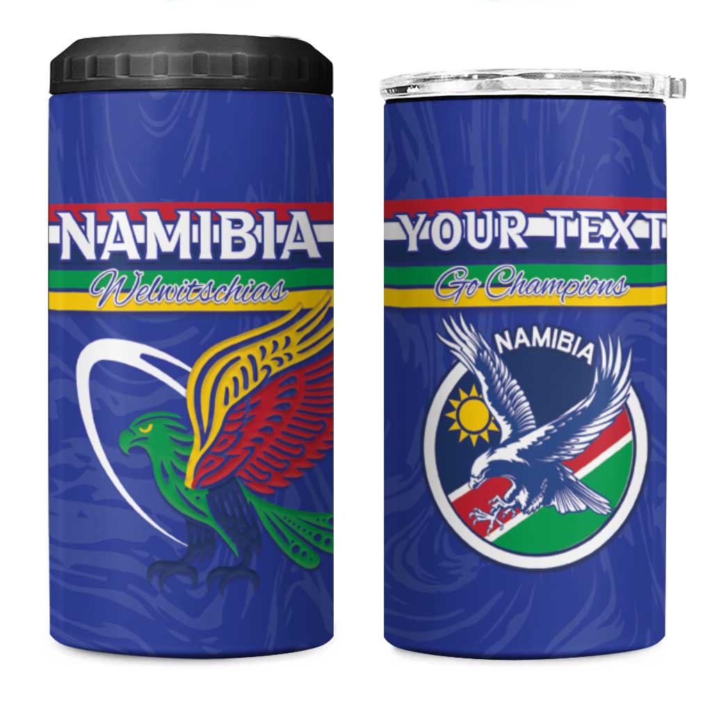 Namibia Rugby Custom 4 in 1 Can Cooler Tumbler African Fish Eagle - Flag Colors LT15