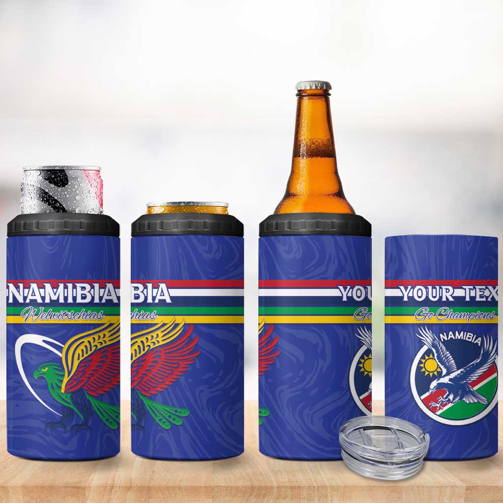 Namibia Rugby Custom 4 in 1 Can Cooler Tumbler African Fish Eagle - Flag Colors LT15