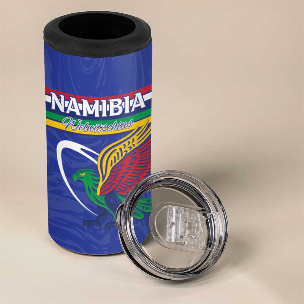 Namibia Rugby Custom 4 in 1 Can Cooler Tumbler African Fish Eagle - Flag Colors LT15