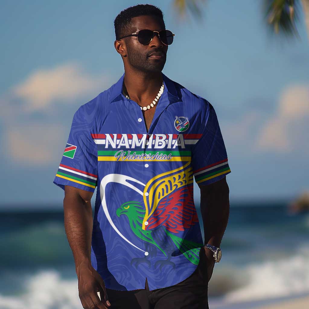Namibia Rugby Custom Hawaiian Shirt African Fish Eagle - Flag Colors LT15