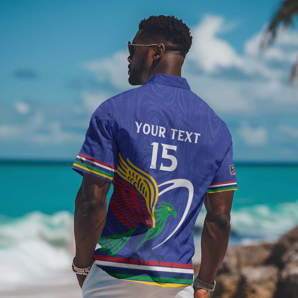Namibia Rugby Custom Hawaiian Shirt African Fish Eagle - Flag Colors LT15