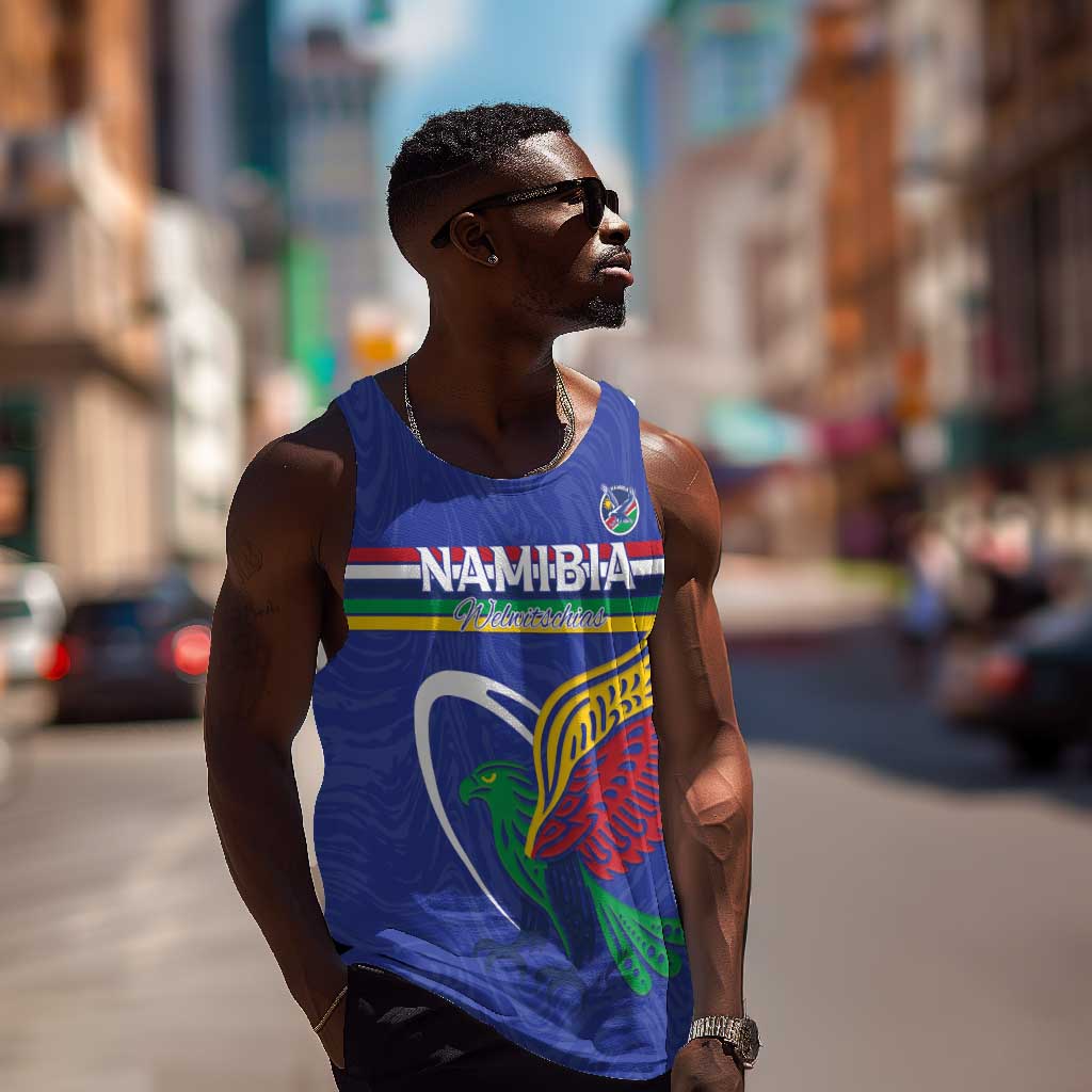 Namibia Rugby Custom Men Tank Top African Fish Eagle - Flag Colors LT15