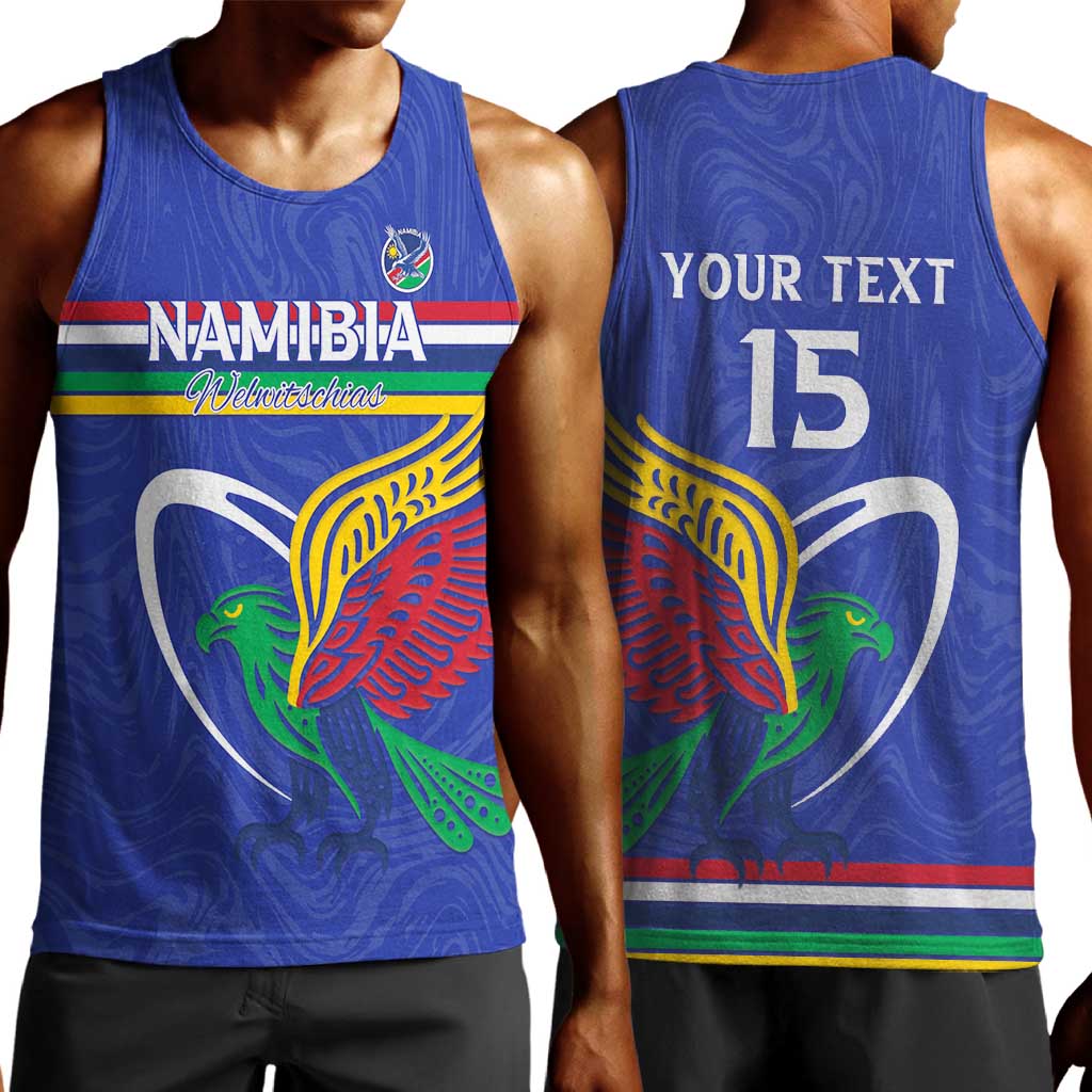Namibia Rugby Custom Men Tank Top African Fish Eagle - Flag Colors LT15