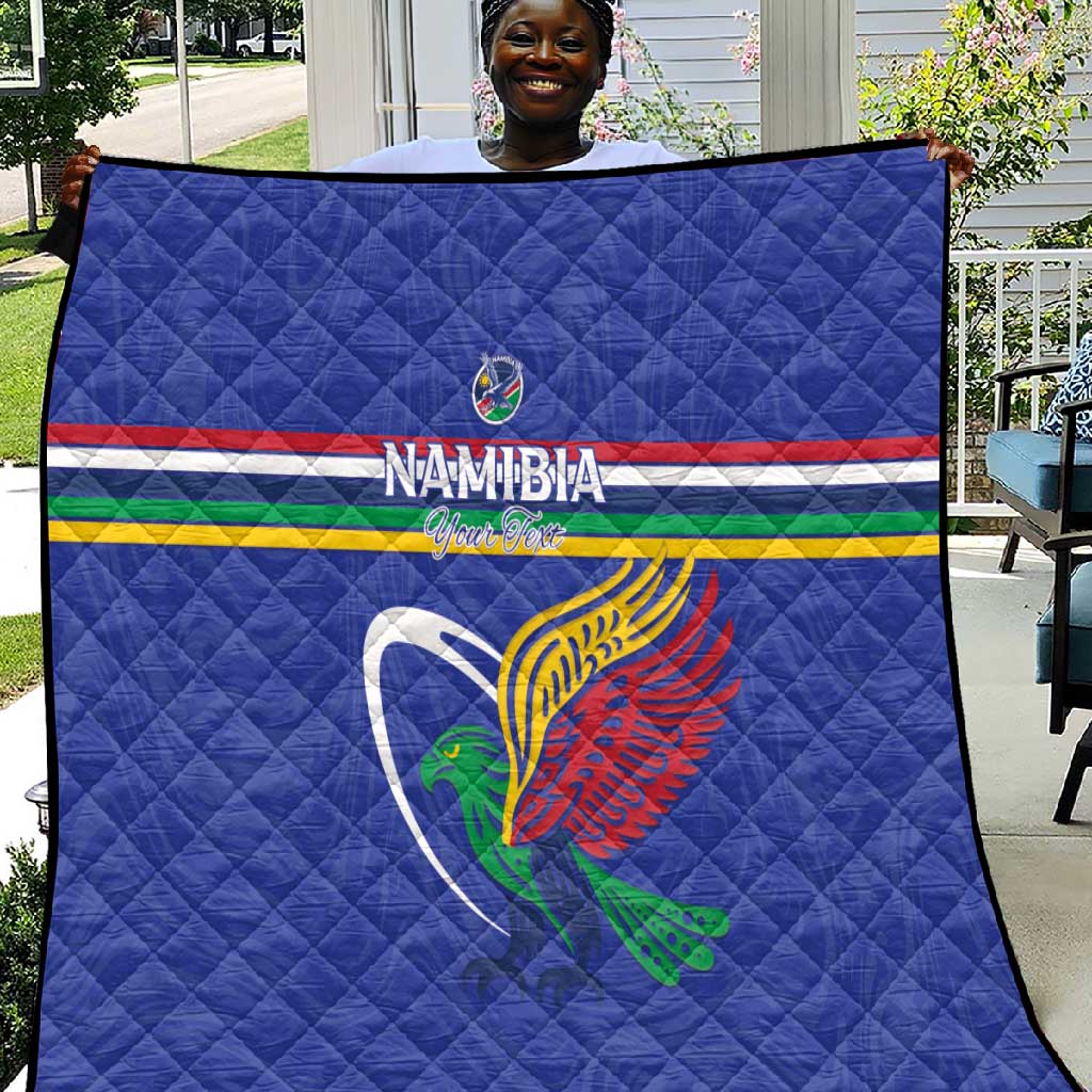 Namibia Rugby Custom Quilt African Fish Eagle - Flag Colors LT15