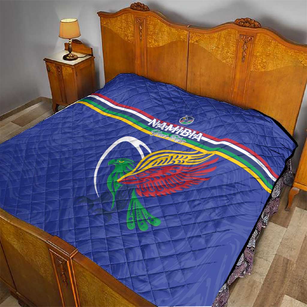 Namibia Rugby Custom Quilt African Fish Eagle - Flag Colors LT15