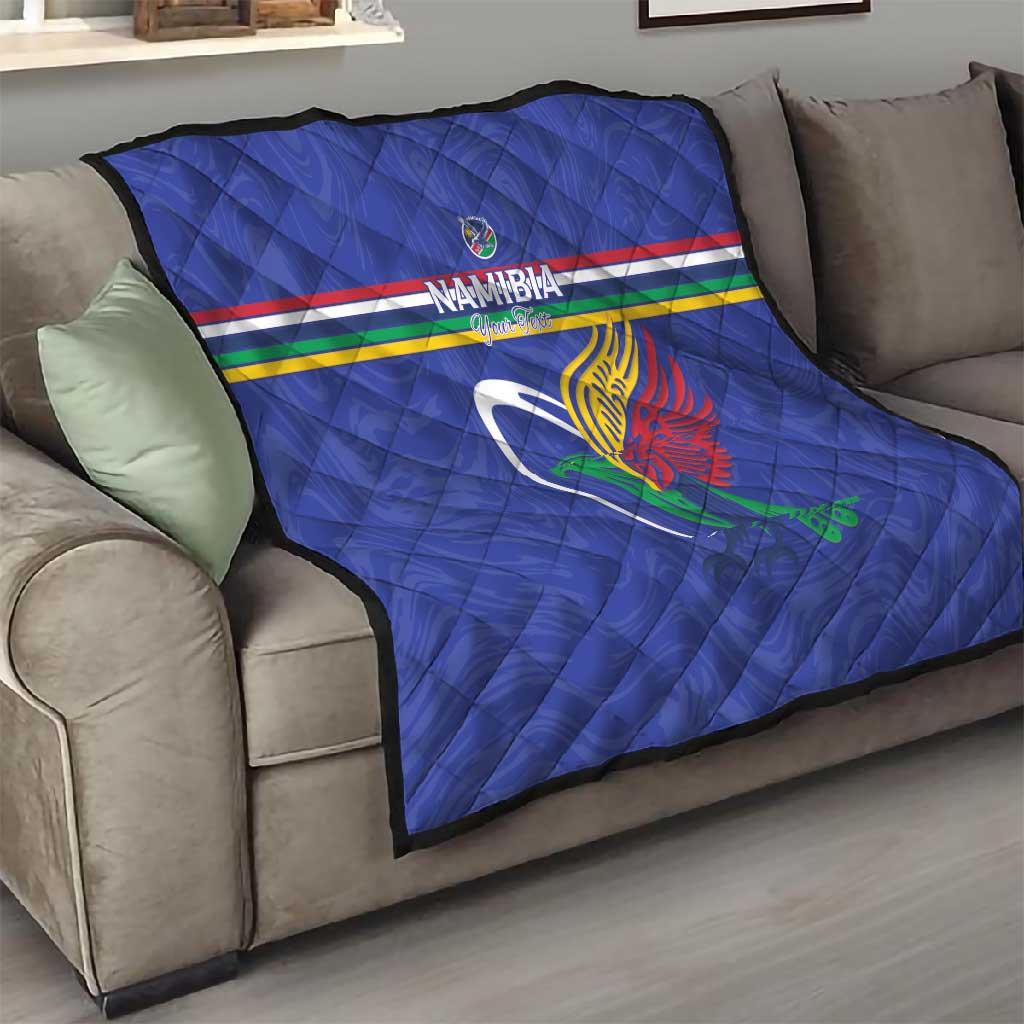 Namibia Rugby Custom Quilt African Fish Eagle - Flag Colors LT15