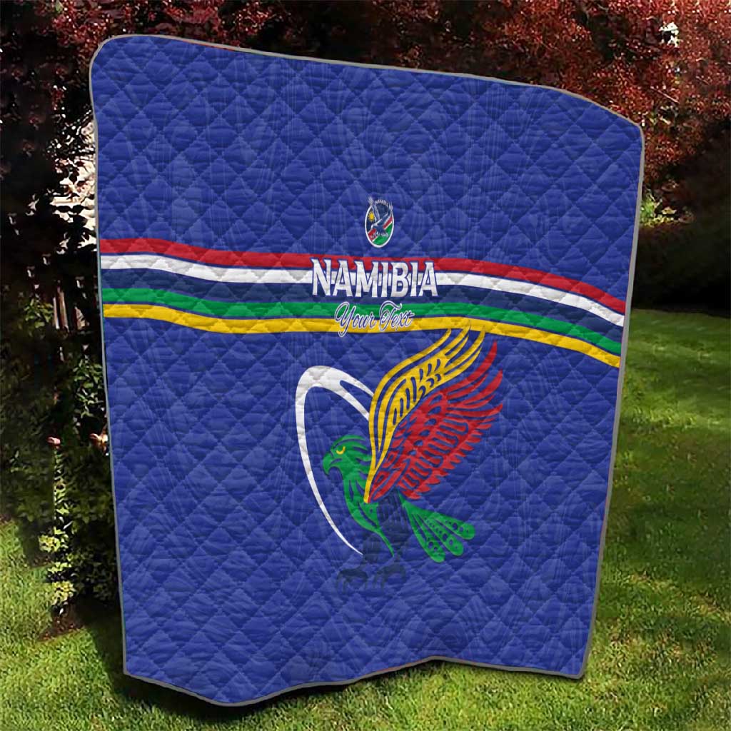 Namibia Rugby Custom Quilt African Fish Eagle - Flag Colors LT15