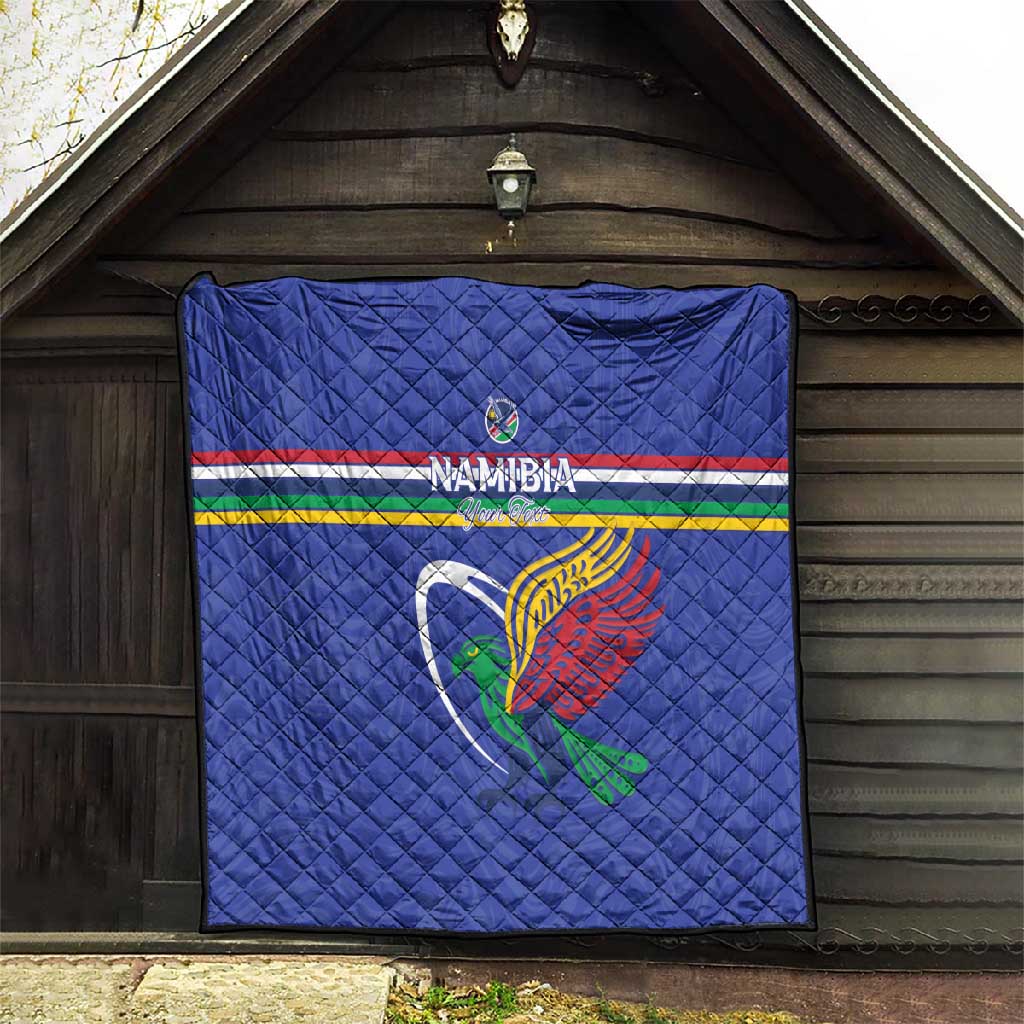 Namibia Rugby Custom Quilt African Fish Eagle - Flag Colors LT15