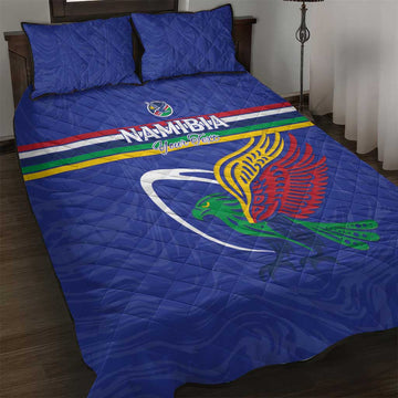 Namibia Rugby Custom Quilt Bed Set African Fish Eagle - Flag Colors LT15
