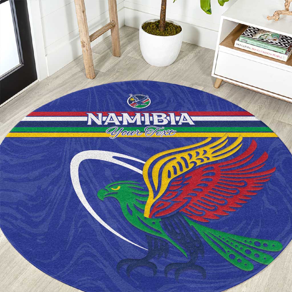 Namibia Rugby Custom Round Carpet African Fish Eagle - Flag Colors LT15