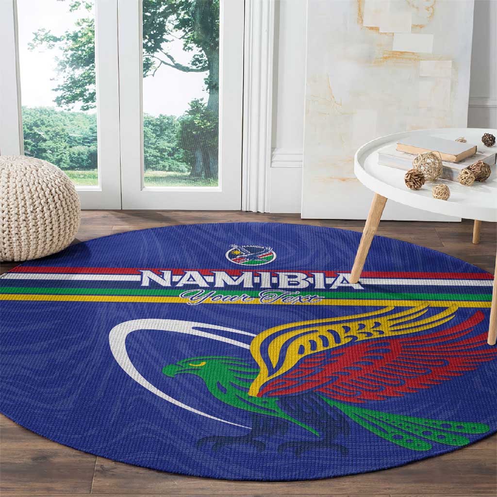 Namibia Rugby Custom Round Carpet African Fish Eagle - Flag Colors LT15