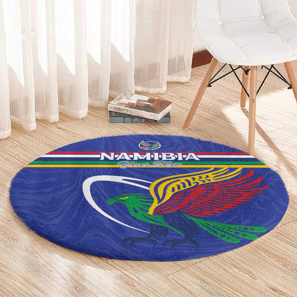 Namibia Rugby Custom Round Carpet African Fish Eagle - Flag Colors LT15