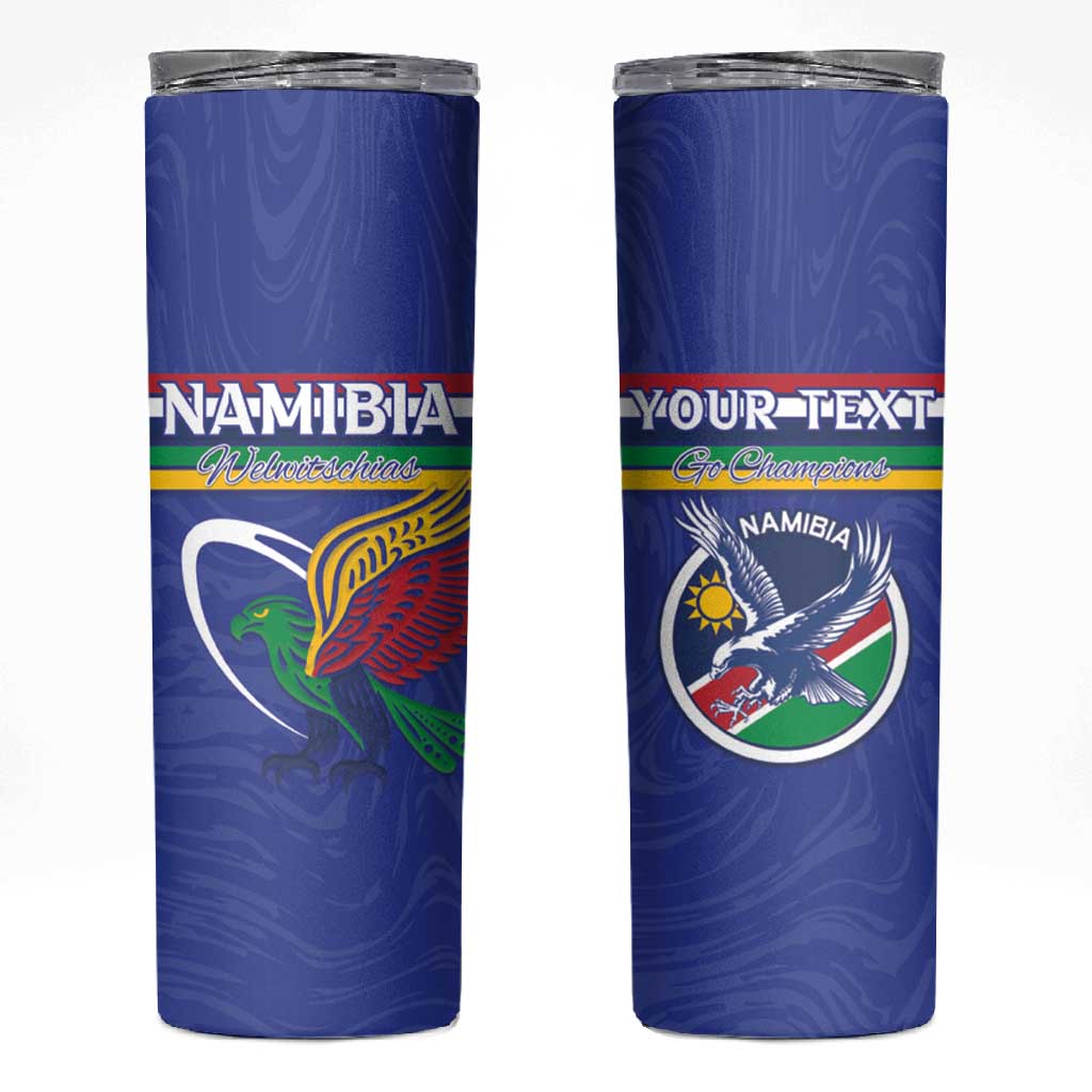 Namibia Rugby Custom Skinny Tumbler African Fish Eagle - Flag Colors LT15