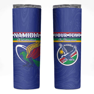 Namibia Rugby Custom Skinny Tumbler African Fish Eagle - Flag Colors LT15