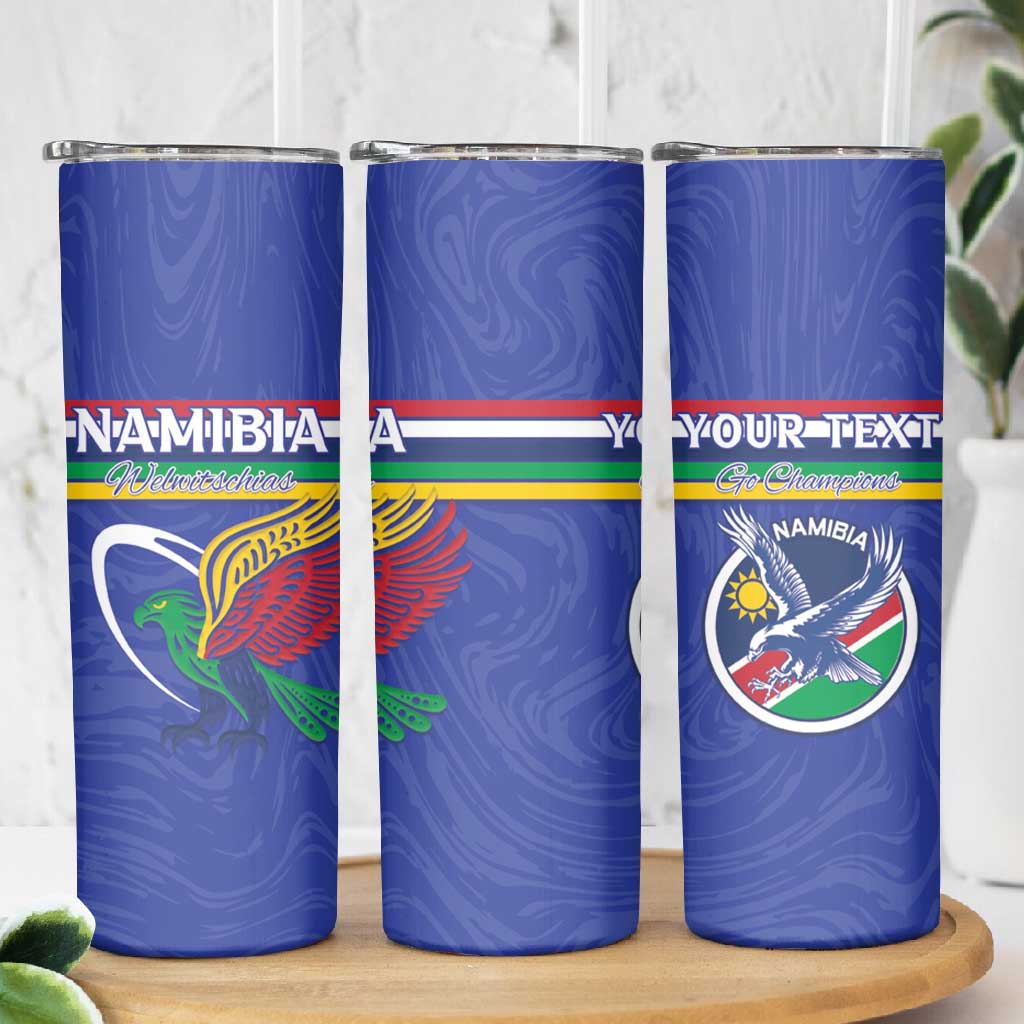 Namibia Rugby Custom Skinny Tumbler African Fish Eagle - Flag Colors LT15