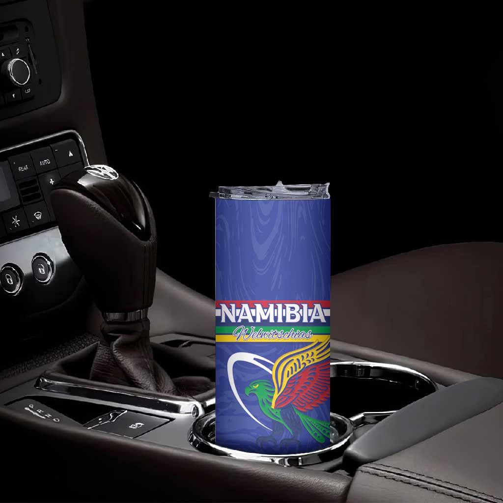 Namibia Rugby Custom Skinny Tumbler African Fish Eagle - Flag Colors LT15