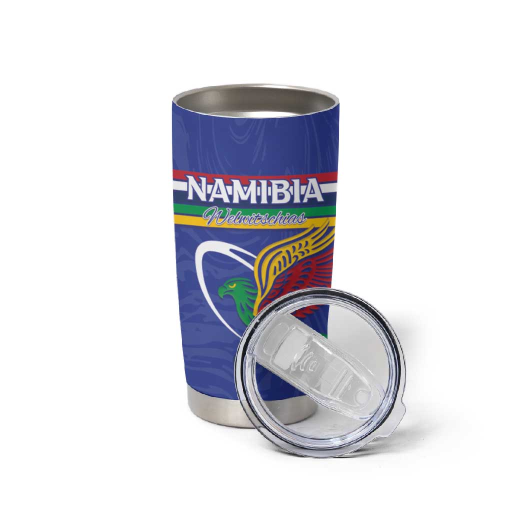 Namibia Rugby Custom Tumbler Cup African Fish Eagle - Flag Colors LT15