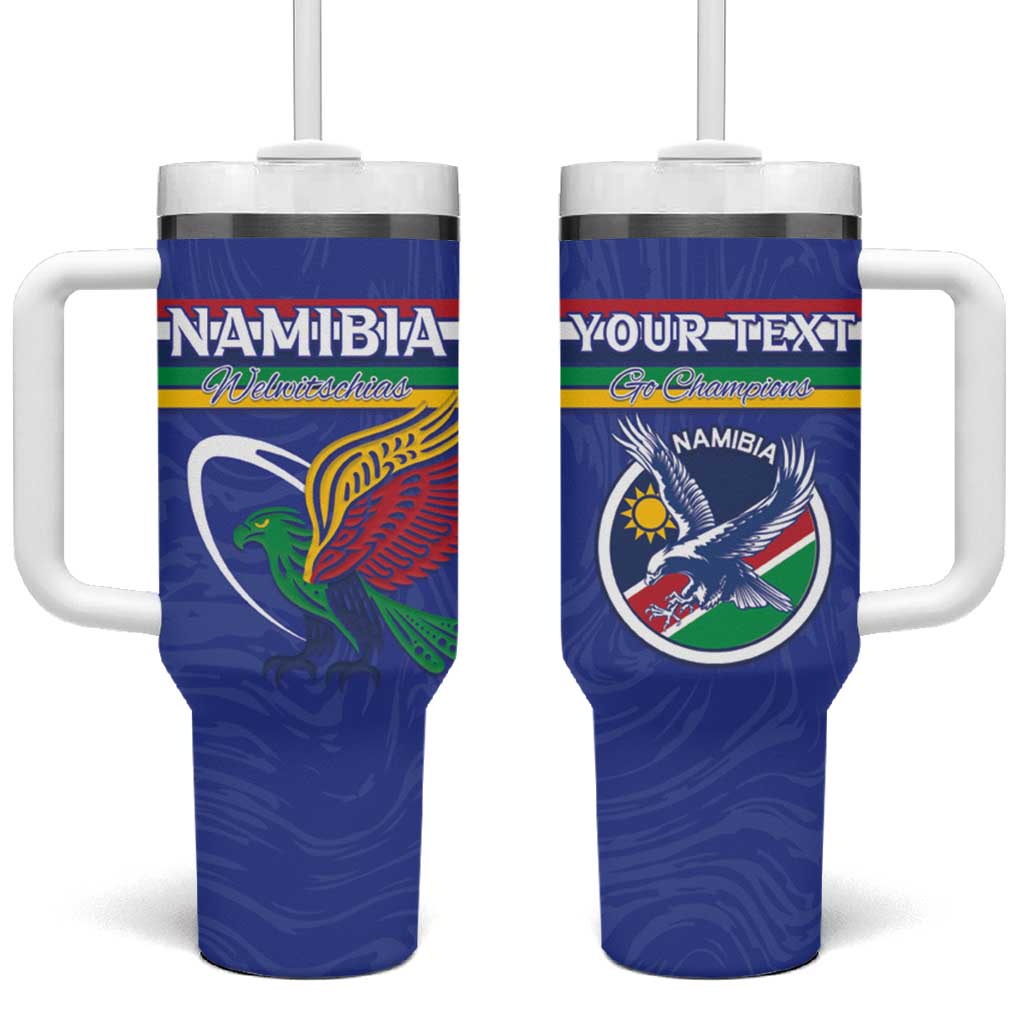 Namibia Rugby Custom Tumbler With Handle African Fish Eagle - Flag Colors LT15