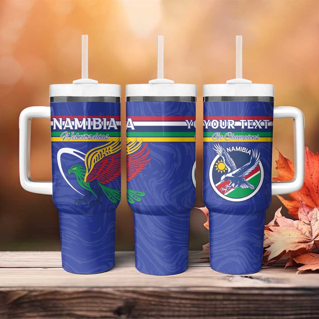 Namibia Rugby Custom Tumbler With Handle African Fish Eagle - Flag Colors LT15