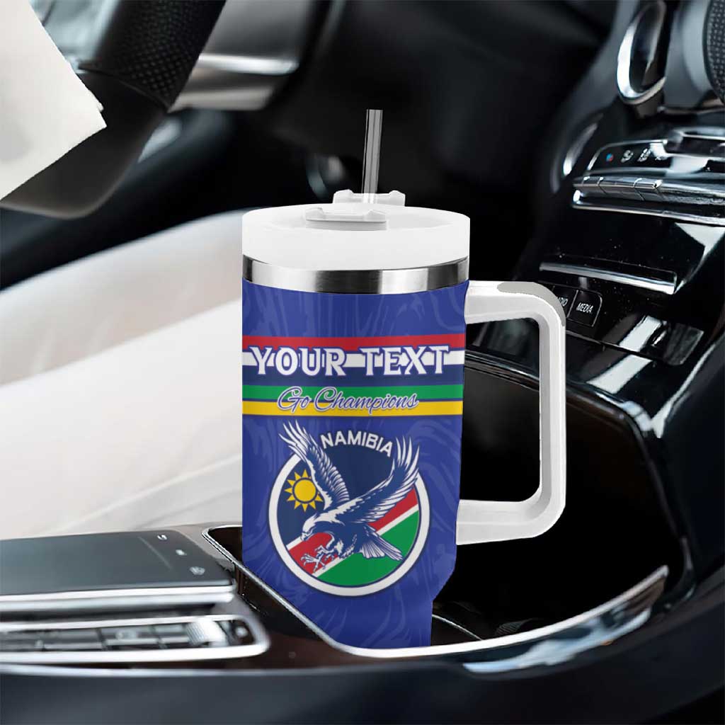 Namibia Rugby Custom Tumbler With Handle African Fish Eagle - Flag Colors LT15
