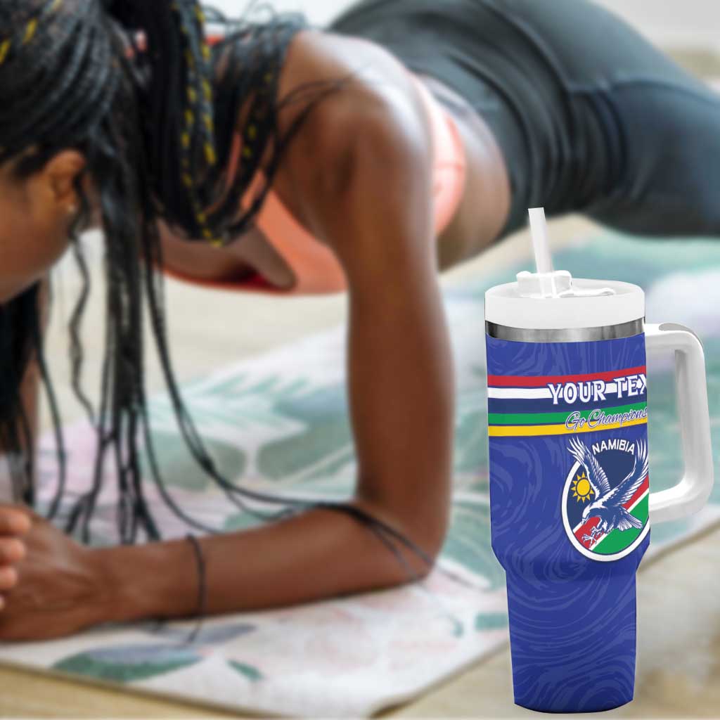 Namibia Rugby Custom Tumbler With Handle African Fish Eagle - Flag Colors LT15