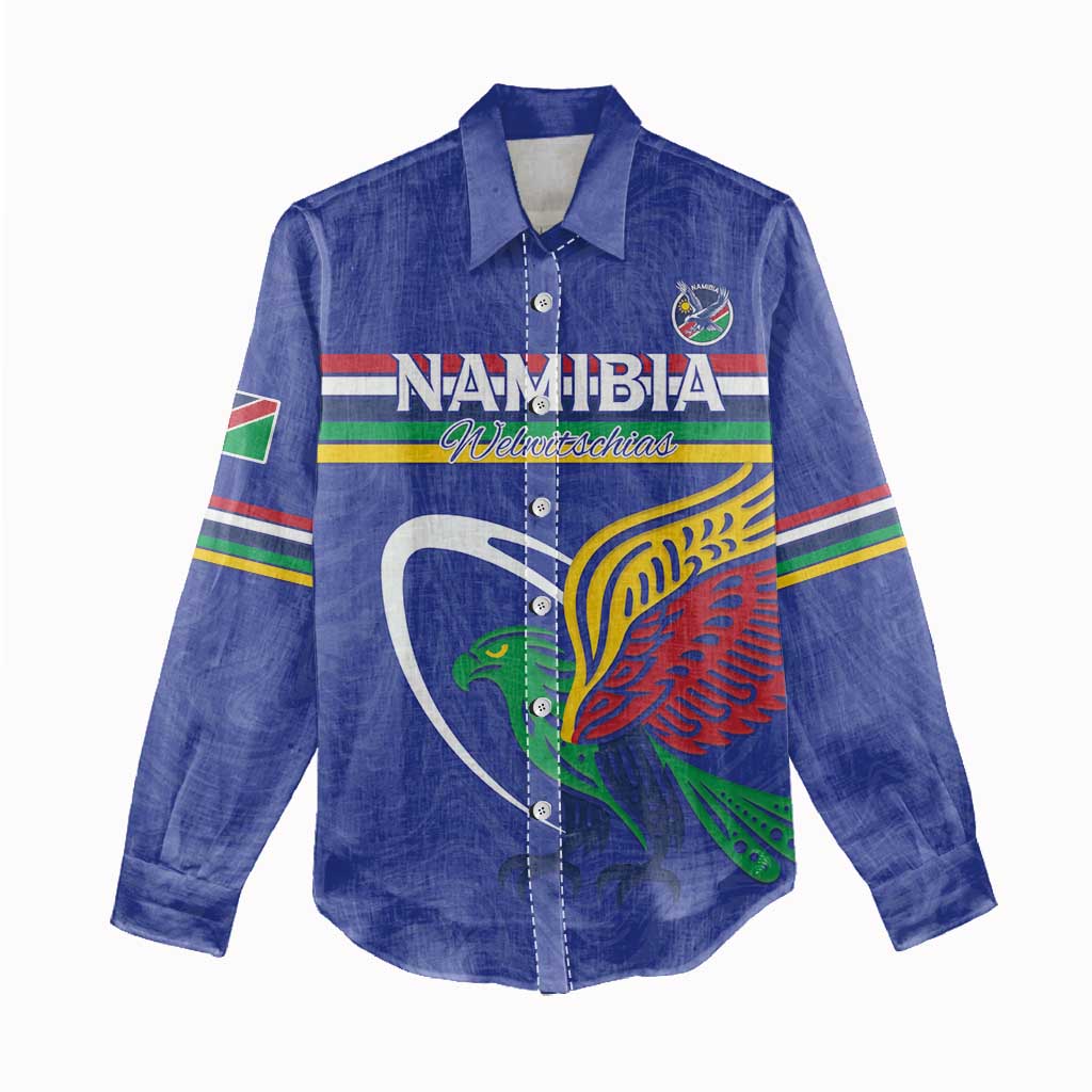 Namibia Rugby Custom Women Casual Shirt African Fish Eagle - Flag Colors LT15