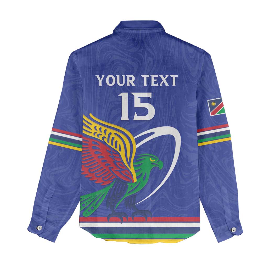 Namibia Rugby Custom Women Casual Shirt African Fish Eagle - Flag Colors LT15
