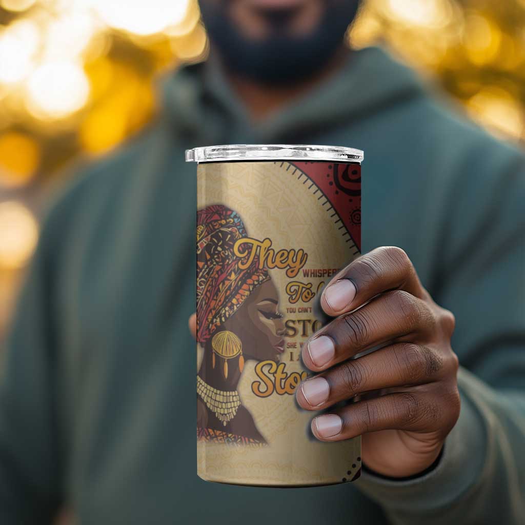 African Woman 4 in 1 Can Cooler Tumbler I Am The Storm LT15