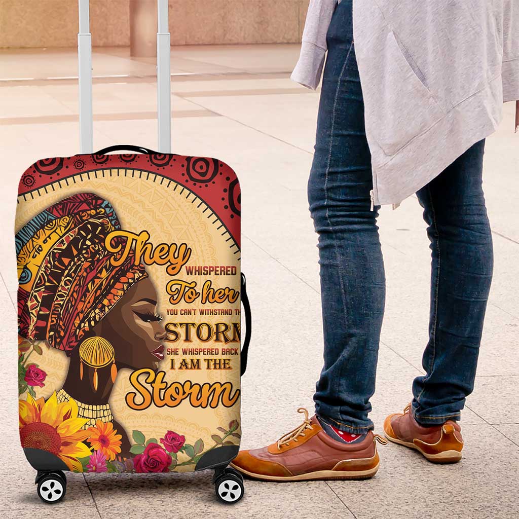 Black History Month Luggage Cover African Woman Afro I Am The Storm LT15