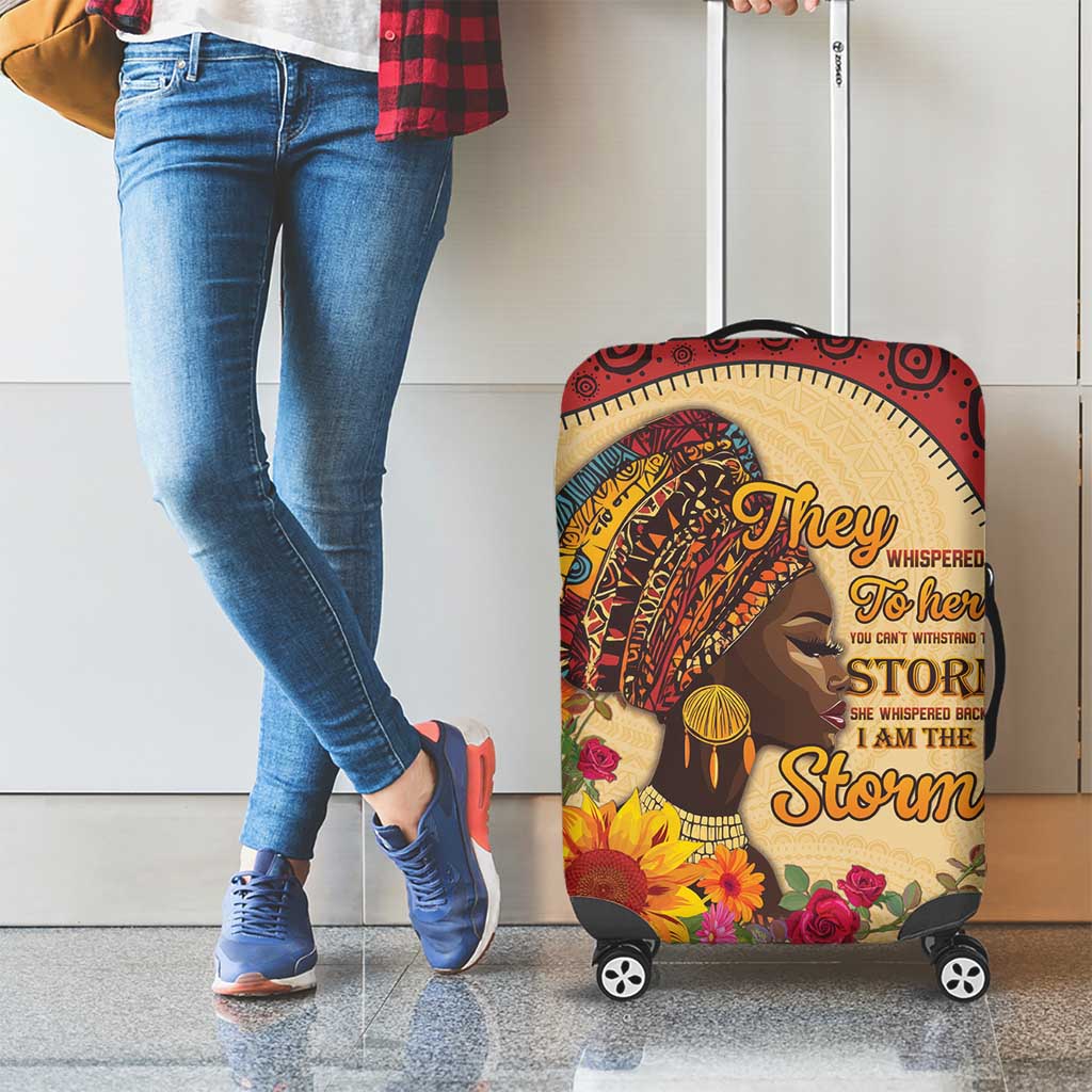 Black History Month Luggage Cover African Woman Afro I Am The Storm LT15