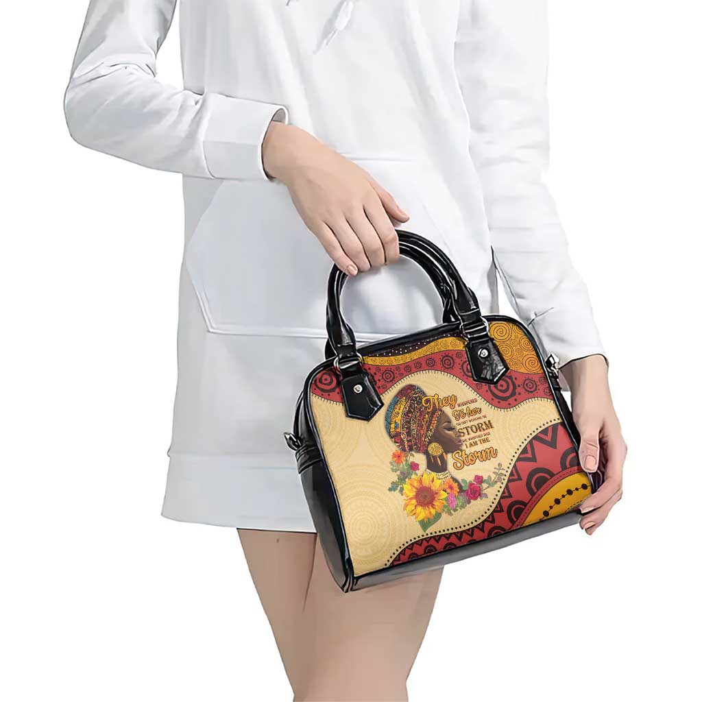 Black History Month Shoulder Handbag African Woman Afro I Am The Storm LT15