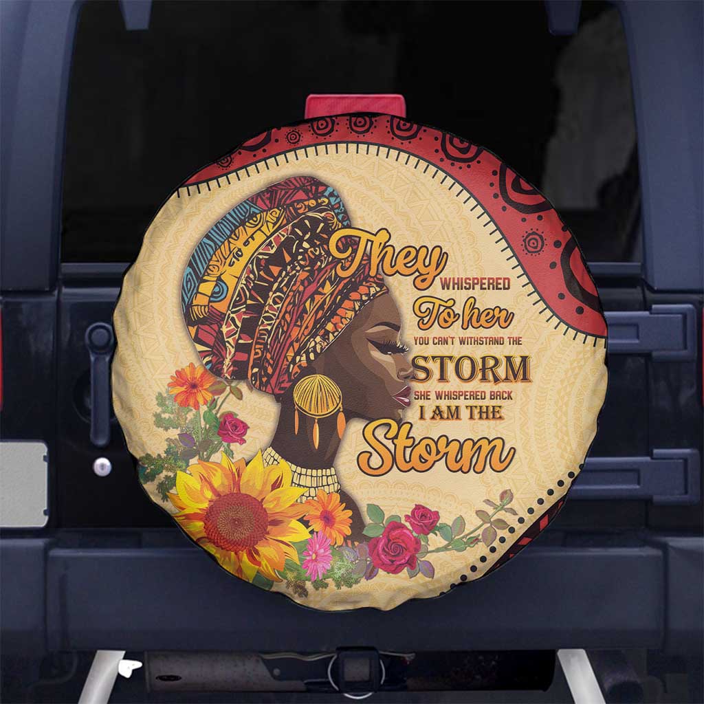 Black History Month Spare Tire Cover African Woman Afro I Am The Storm LT15