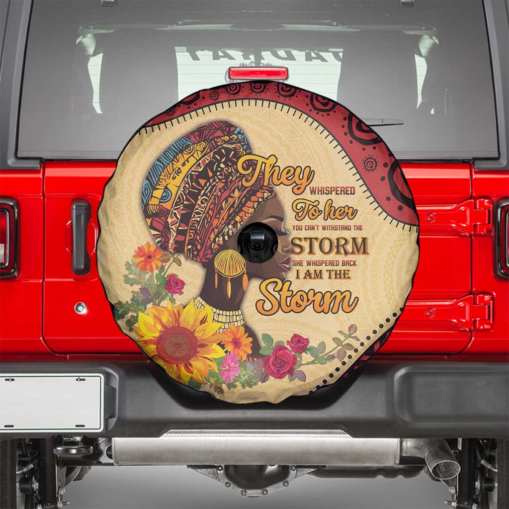 Black History Month Spare Tire Cover African Woman Afro I Am The Storm LT15