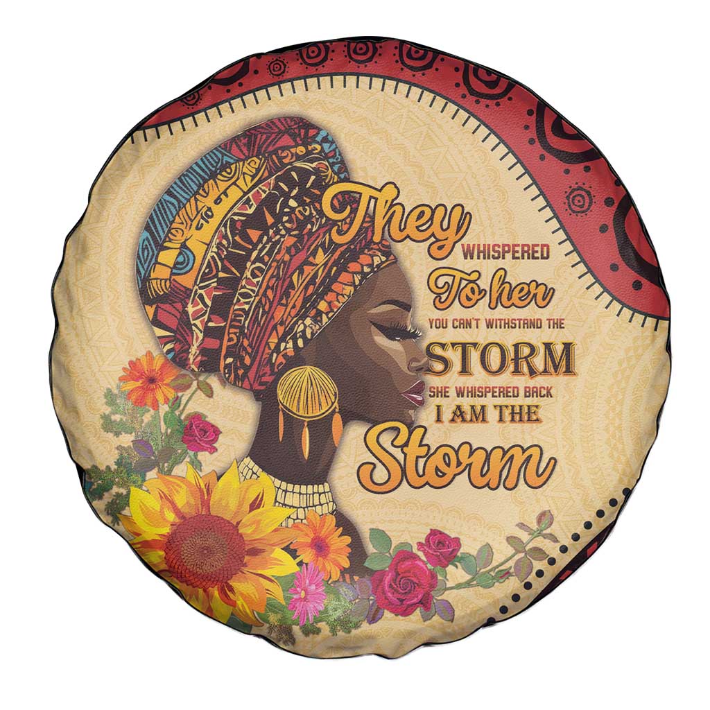 Black History Month Spare Tire Cover African Woman Afro I Am The Storm LT15